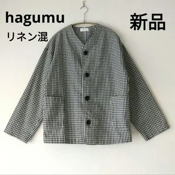 hagumu 하그무 세탁 가능한 깅엄 체크 코튼 린넨 자켓