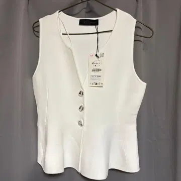 ZARA 페플럼 베스트 화이트 M 사이즈