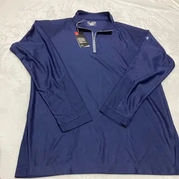 새상품 미사용 언더아머 XL 골프 셔츠 하프 지퍼 긴팔