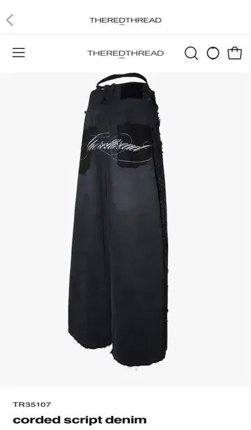 THEREDTHREAD corded script denim black S