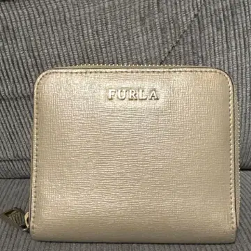 FURLA 이단 접이식 지갑 라운드 지퍼 베이지*