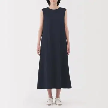[ 새상품급 ] MUJI 원피스 M 스트레치 축구 슬리브리스 원피스