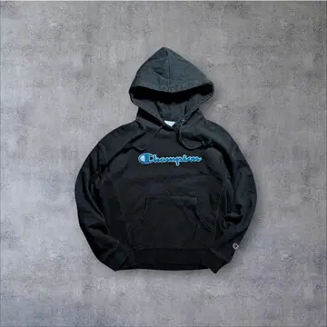 90s Champion 리버스 위브 M 블랙 스크립트 로고