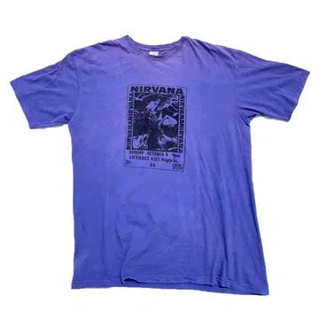 [ 레어 ] NIRVANA x GAP 플라이어 프린트 밴딩 T셔츠 L