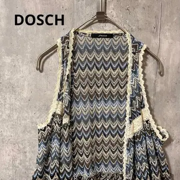 DOSCH 열쇠뜨기 니트 에스닉 패턴 베스트 가디건 캐주얼