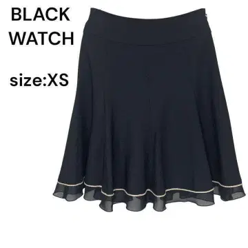 블랙워치 BLACK WATCH 스커트 무릎 기장 블랙 세련된 XS