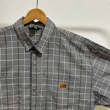 FB COUNTY 반팔 체크 셔츠 그레이 3XL