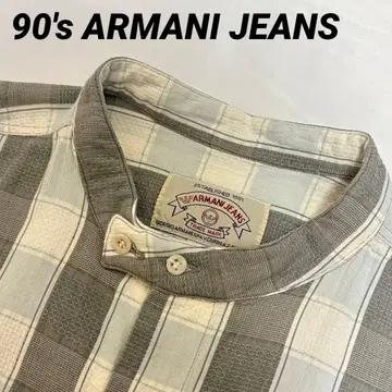 90's ARMANI JEANS 스탠드 카라 반팔 셔츠