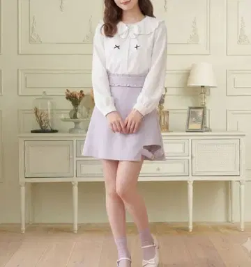 양산형 코디 세트 지뢰 블라우스 스커트