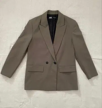 ZARA 테일러드 자켓 더블 브레스트 카키
