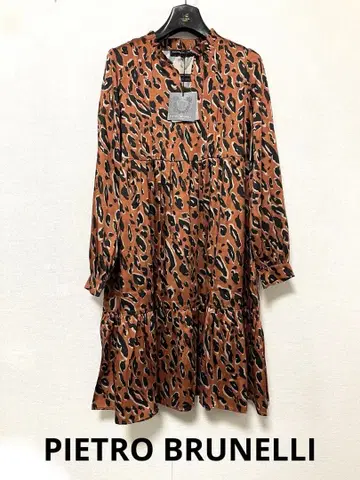 미사용 새상품 PIETRO BRUNELLI 이탈리아제 레오파드 원피스
