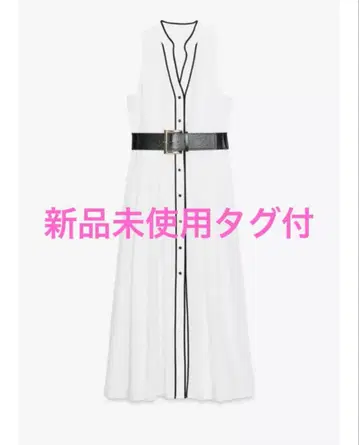 ZARA 대비 트리밍 포플린 미디 원피스 XS 미사용 새상품