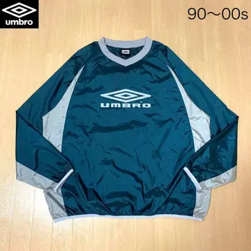 엄브로 UMBRO 00s 나일론 풀오버 뒷면 프린트 다크 그린