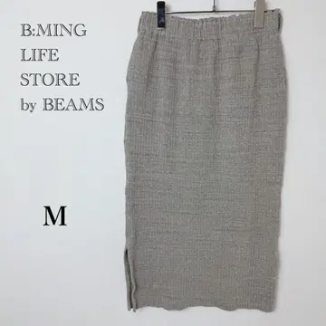 빔밍 라이프 스토어 리브 타이트 스커트 M 그레이지 허리밴딩
