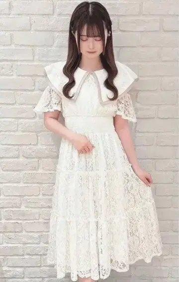 evelyn 원피스 레이디 레이스OP 화이트