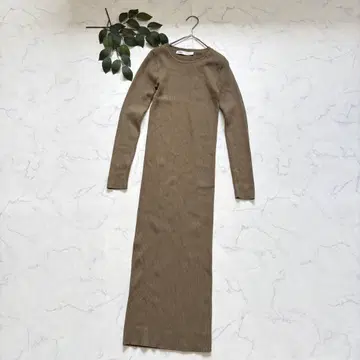 7949 ZARA 자라 리브 니트 원피스 [ S ] 롱/카키/타이트