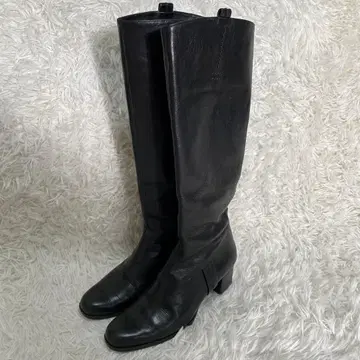새상품급 오데뜨 앤 오딜 23.5cm 롱 부츠 블랙 가죽