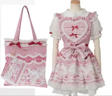 Sweet Gingham Tea Room 패턴 토트백 원피스 레드