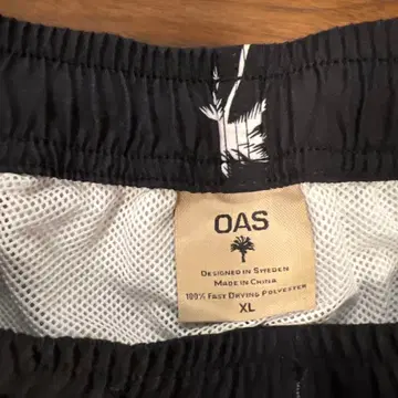 OAS 블랙 야자수 패턴 스윔 숏팬츠 XL
