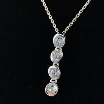 스와로브스키 4연 진주 목걸이 큐빅 SWAROVSKI