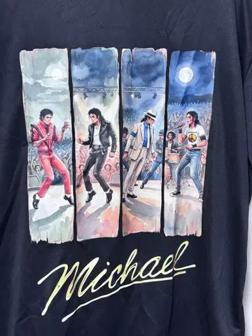 Michael Jackson 프린트 T셔츠 블랙