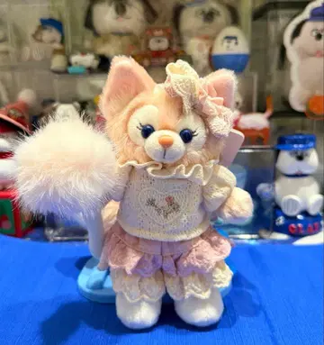 상하이 디즈니 리나벨 핑크 고양이 봉제 인형 키링