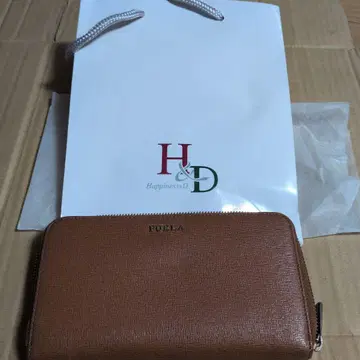 FURLA 장지갑 라운드 지퍼 브라운