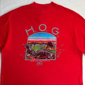 80s HOG 할리데이비슨 T셔츠 헨리넥 XL 빈티지