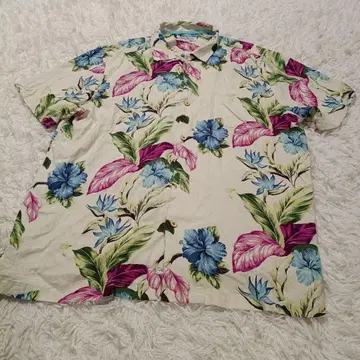 Tommy Bahama 꽃무늬 실크 셔츠 XL