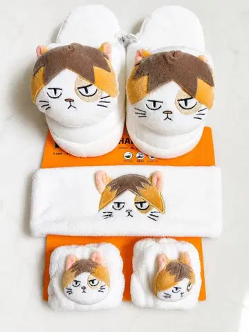 [ 3세트 ] 하이큐!! 코즈메 켄마 고양이 슬리퍼 헤어밴드 리스트 밴드