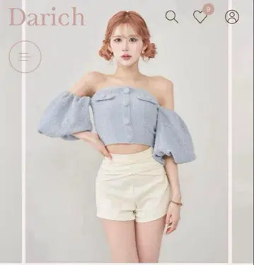 Darich 트위드 베어탑 퍼프 슬리브