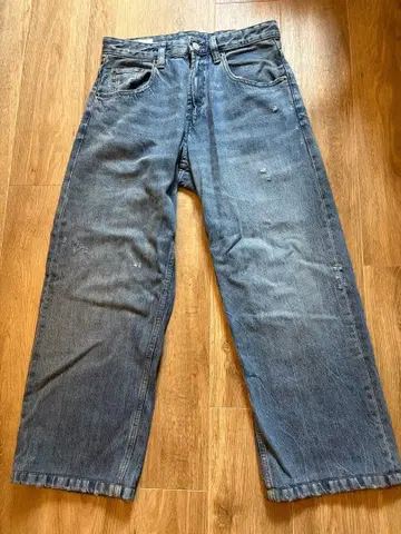 ZARA 데님 팬츠 데미지 가공 블루 EUR 38