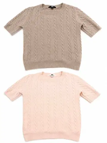 UNIQLO 케이블 니트 반팔 2개 세트