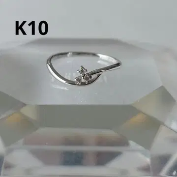 사만다 티아라 다이아몬드 플라워 클로버 반지 K10WG 9호