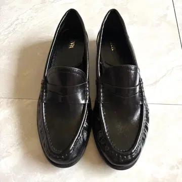 ZARA 개더 소프트 모카신 블랙 로퍼 35 새상품급 완판템 자라