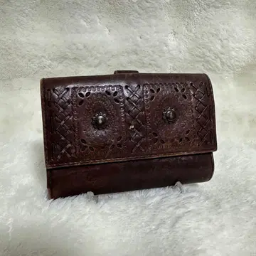 랄프 로렌 접이식 지갑 레이스업 스터드 빈티지