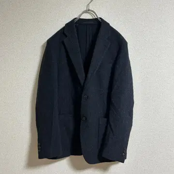UNIQLO 유니클로 테일러드 자켓 M 울 헤링본 네이비
