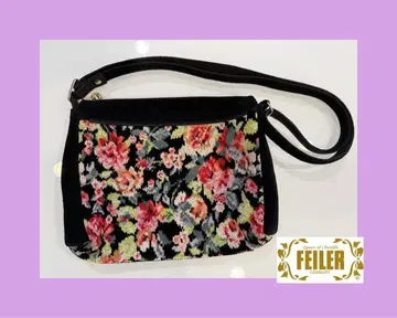 FEILER 페이러 숄더백 꽃무늬 블랙