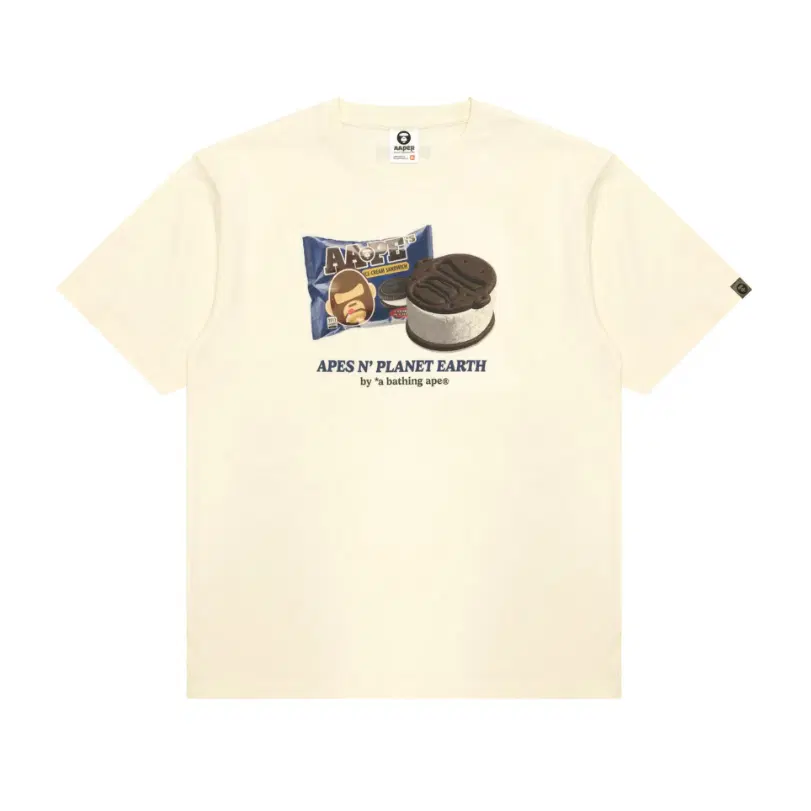 （新商品）AAPE AEP アイスクリーム グラフィックTシャツ子供大麦 S