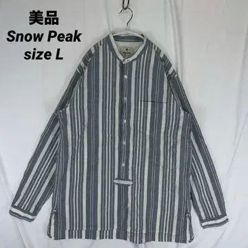 새상품급 Snow Peak 밴드 카라 풀오버 긴팔 셔츠