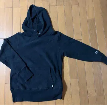 Champion 리버스 위브 후드티 블랙