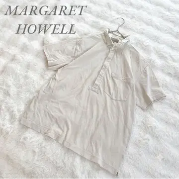 마가렛호웰 카노코 피케 셔츠(M) 아이보리 반팔 성숙 캐주얼