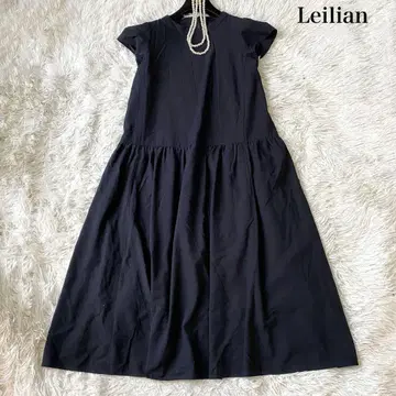 Leilian 티어드 롱 원피스 네이비 9호 현행 택 A라인
