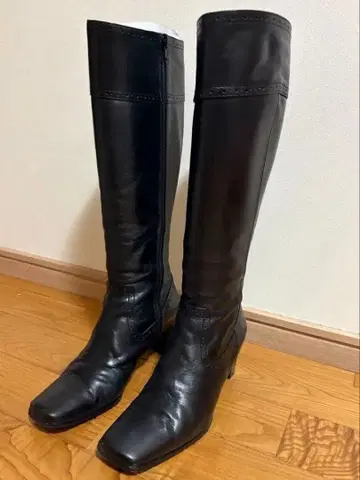 마리 클럽 롱 부츠 블랙 24cm EE