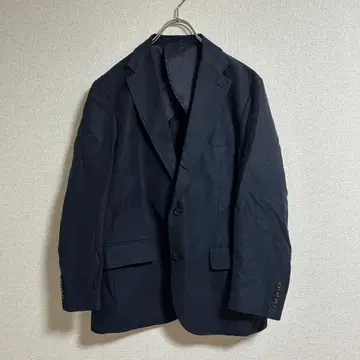 유니클로 린넨코튼 테일러드 자켓 M 네이비 마 혼방 봄/여름 네이비