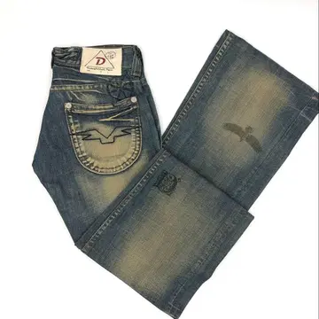 DRIVE JEANS 데님 청바지 십자가 플레어 데님 y2k