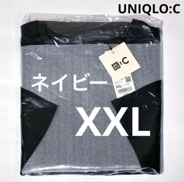 새틴 오버 사이즈 숏 블라우스 XXL 네이비 유니클로C
