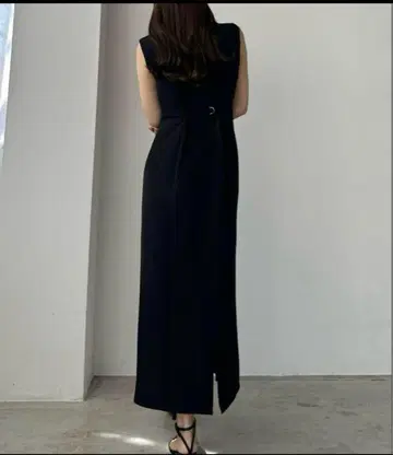 Louere 프론트 더블 지퍼 I 라인 오버롤 스커트