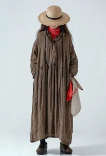 네스트로브 린넨 천연 염색 레이스 사용 원피스