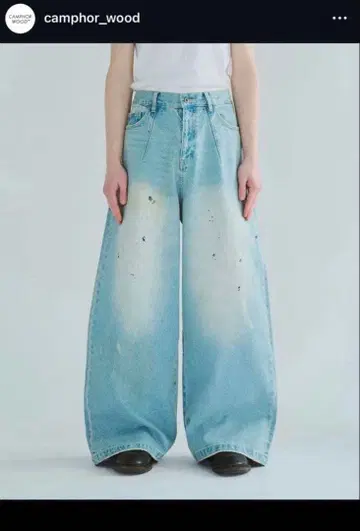 camphor wood 와이드 배기 데님 S 라이트 블루